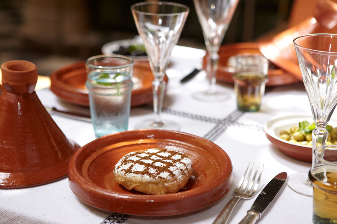 Moroccan dinner served at Riad Malika in Marrakech