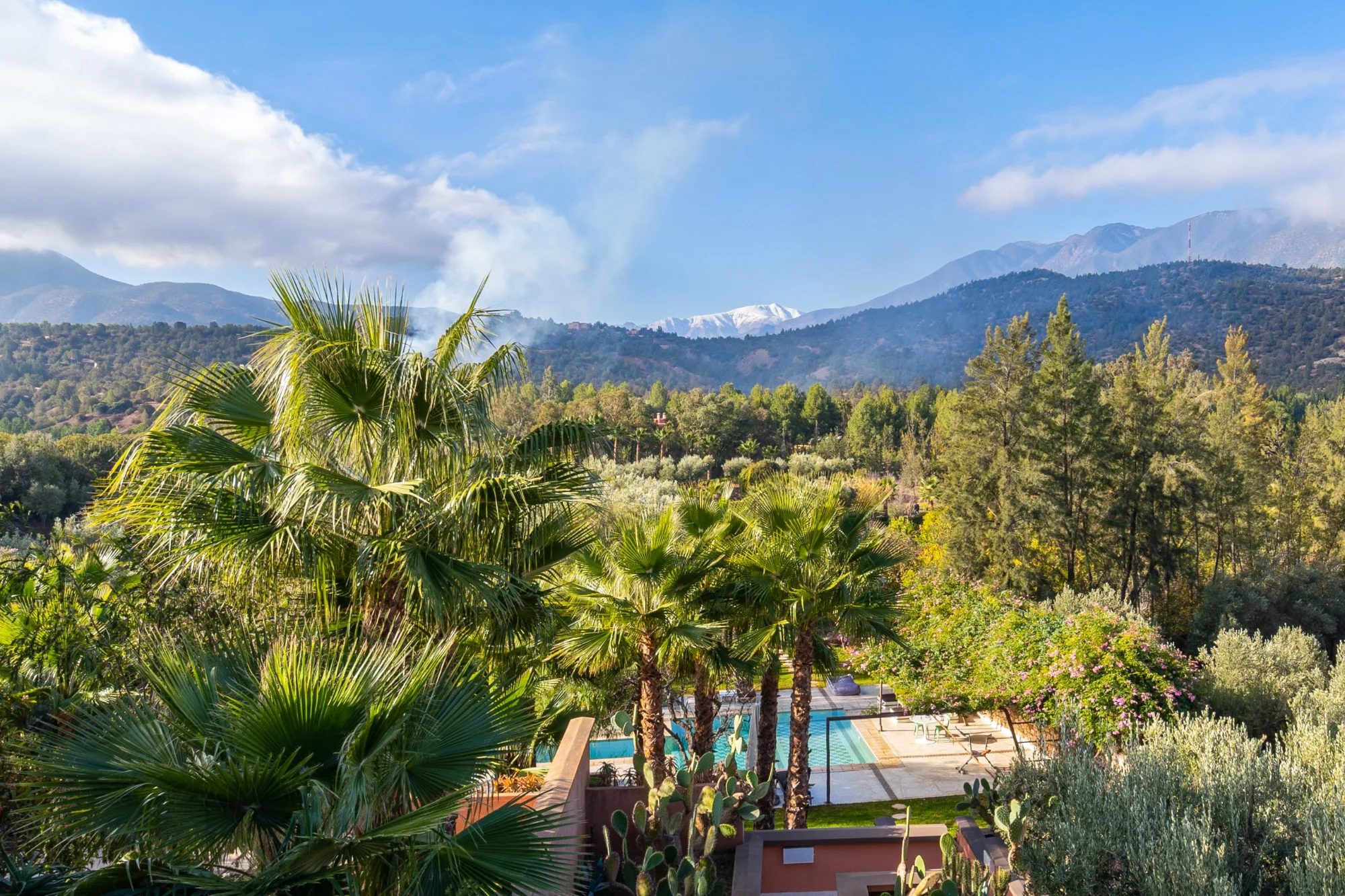 Le Domaine Malika à Ouirgane, entre palmiers et oliviers, face aux sommets du Haut Atlas